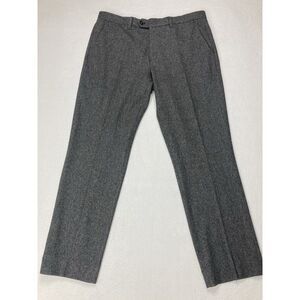Ted Baker Gray Charcoal Wash Straight Leg Regular Fit Wool Pant Mens 36x30 NWOT